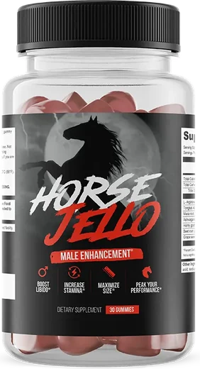 HorseJello jar containing 30 red gummies